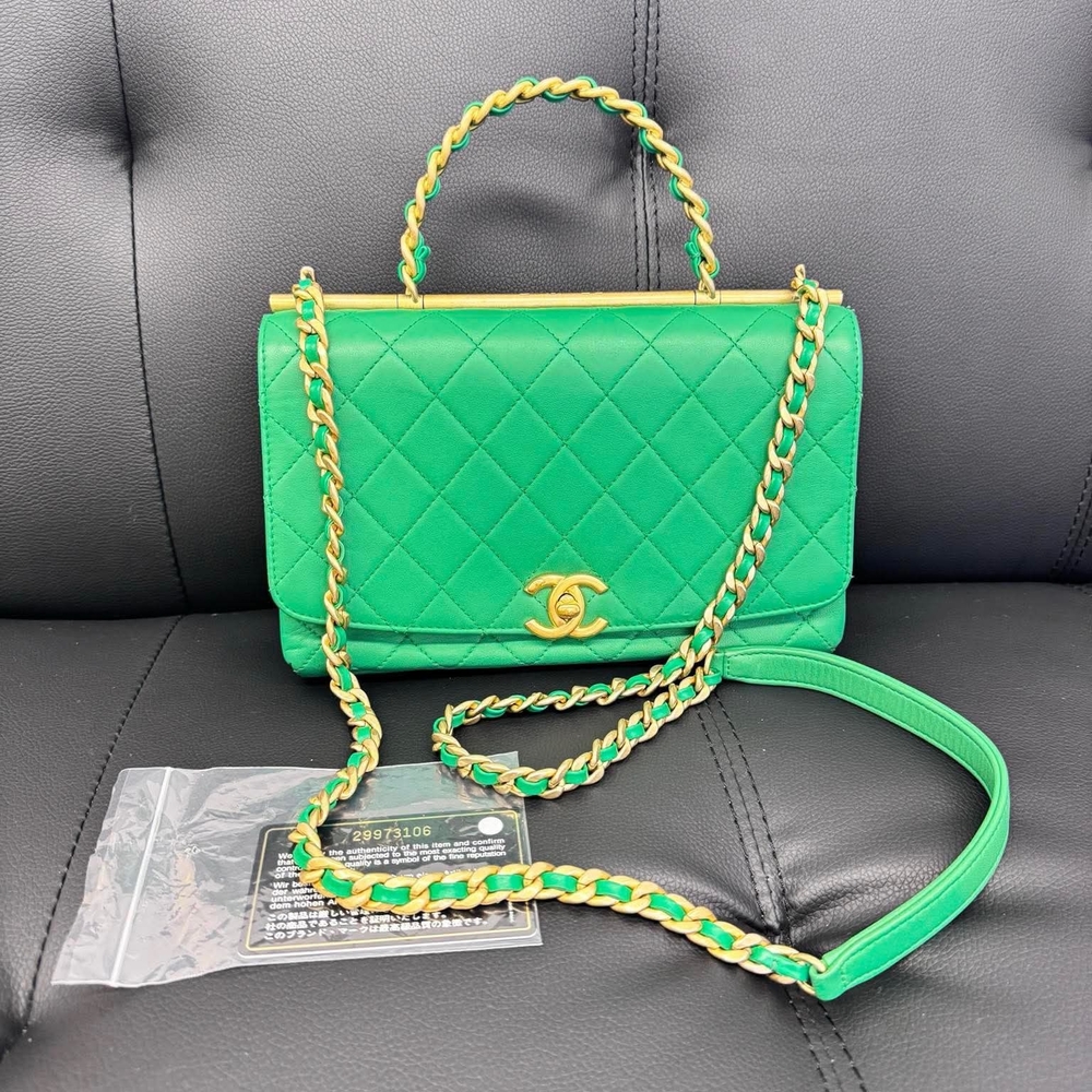 Chanel Green Quilted Women's Bag